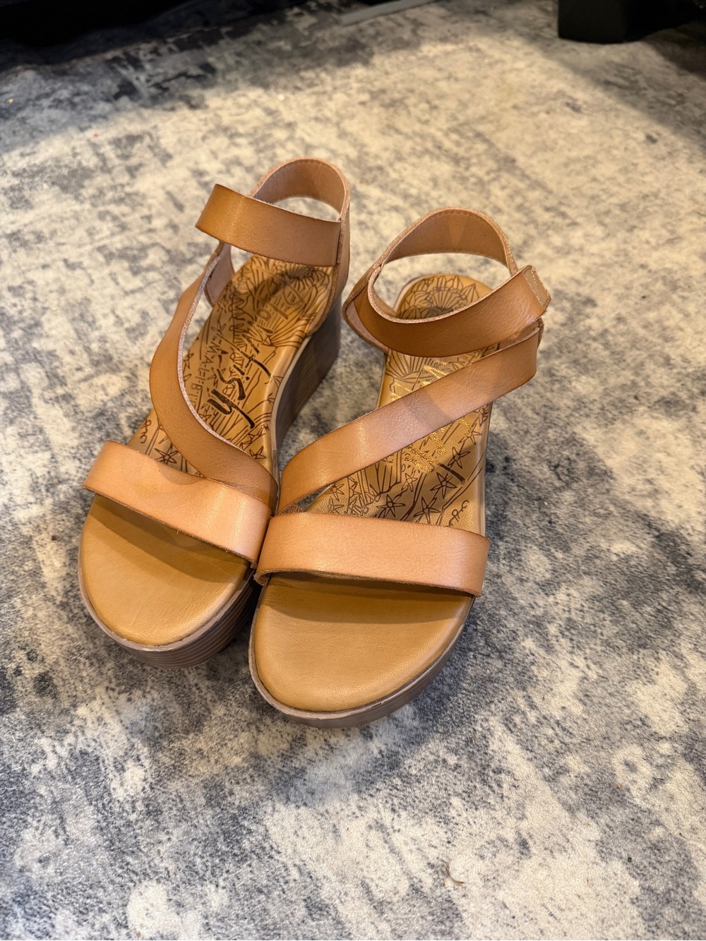 Blowfish Malibu Tan Platform Wedge Sandals